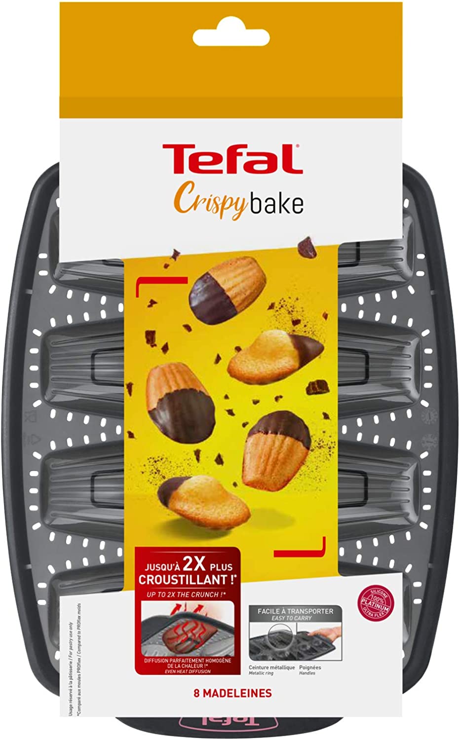 Tefal Crispybake Silicone Mould for 8 madeleines 30 x 29 cm , J4172614